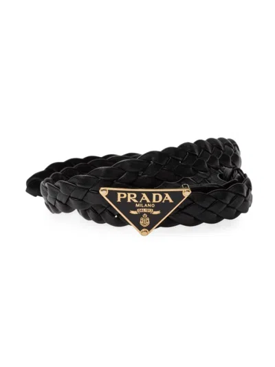 Prada Women's Nappa Leather Belt In Black