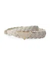 Prada Triangle-logo Braided Belt In White