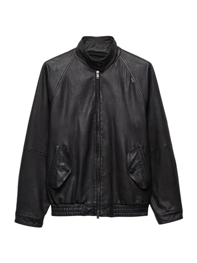 Prada Womens Black Stand-collar Nappa Leather Blouson Jacket