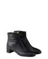 Prada Triangle-logo Zip Ankle Boots In Black