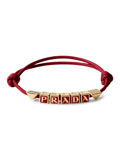 Prada Women's Nappa Leather Bracelet In Red