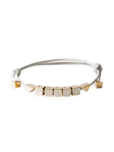 Prada Women's Nappa Leather Bracelet In White