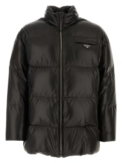PRADA WOMEN'S NAPPA LEATHER DOWN JACKET