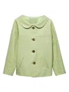 Prada Nappa Jacket Long Sleeves Notched Collar In Neutral