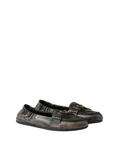 PRADA WOMEN'S NAPPA LEATHER LOAFERS
