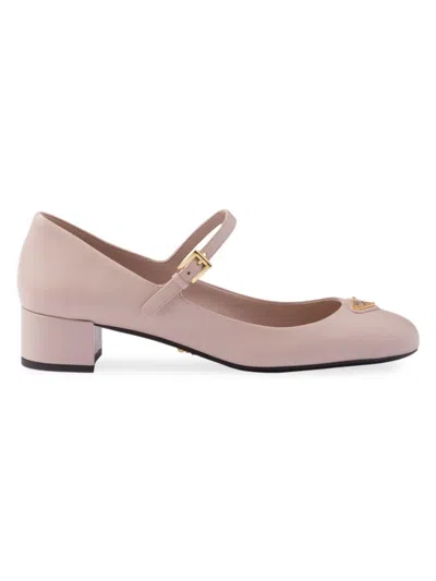 Prada Women's Nappa Leather Mary Jane Pumps In Pink