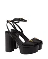 Prada Nappa Leather Platform Sandals In Black