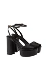 Prada Women's Nappa Leather Platform Sandals In Black