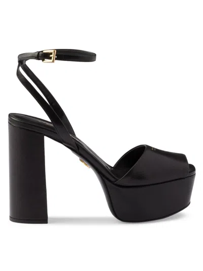 PRADA WOMEN'S NAPPA LEATHER PLATFORM SANDALS