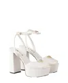 Prada Nappa Leather Platform Sandals 115 In Neutral