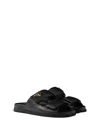Prada Nappa Leather Slippers Metal Logo