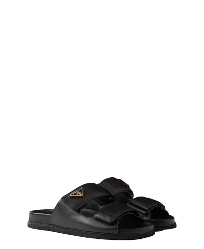 PRADA WOMEN'S NAPPA LEATHER SLIDES