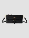 Prada Nappa-leather Wallet With Shoulder-strap In Black