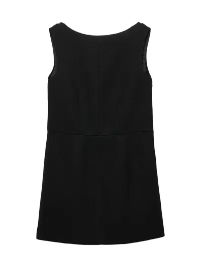 Prada Scuba Lace Mini Dress Sheath Silhouette In Black
