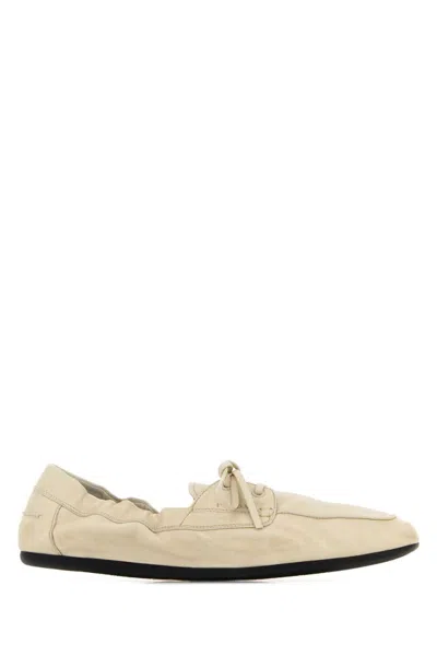 Prada Natural Leather Loafers In Neutral