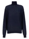 Prada Navy Blue Cashmere See-through Sweater In Blue