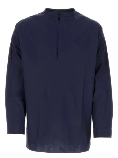 PRADA WOMEN'S NAVY POPLIN OVERSIZE SHIRT