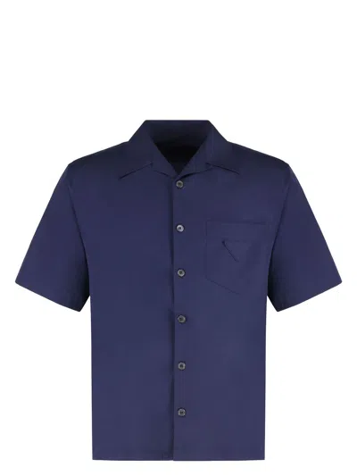 PRADA WOMEN'S NAVY POPLIN SHIRT