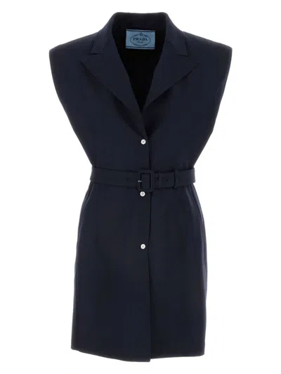 PRADA WOMEN'S NAVY WOOL VEST