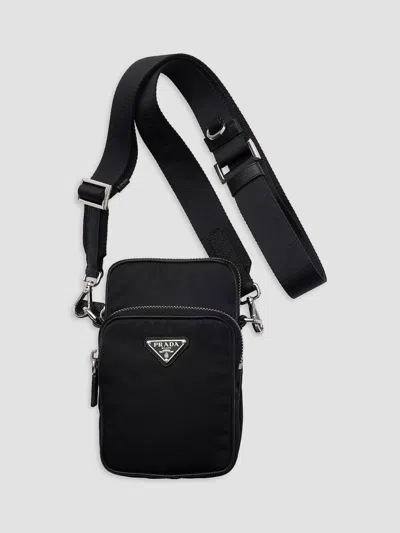 Prada Women's Nylon And Saffiano Leather Smartphone Case In Black