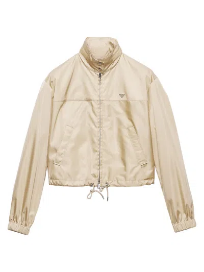 Prada Womens Neutral Re Nylon Drawstring-hem Blouson Jacket