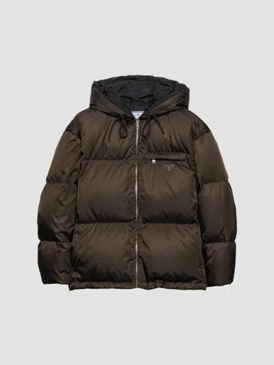 Prada Women's Nylon Down Jacket In Brown