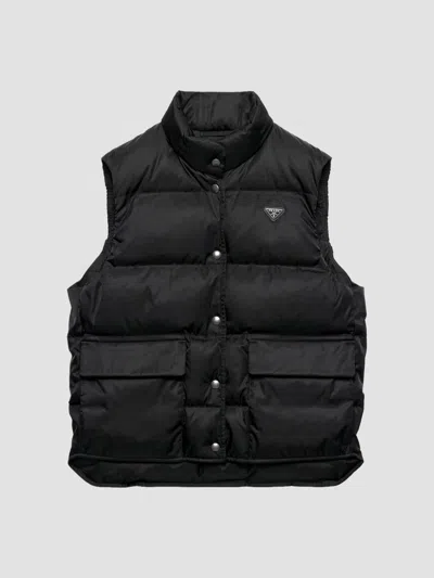 Prada Women's Nylon Down Vest In Black