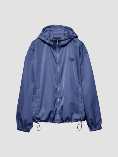 Prada Women's Nylon Rain Jacket In Blue
