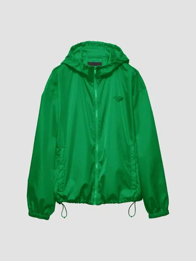 Prada Women's Nylon Rain Jacket In Green