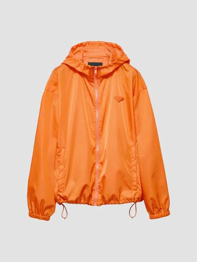 Prada Women's Nylon Rain Jacket In Orange