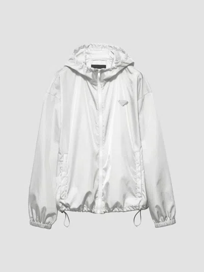 Prada Women's Nylon Rain Jacket In White