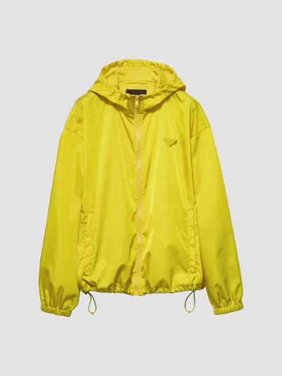 Prada Women's Nylon Rain Jacket In Gold