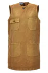 Prada Mini Abito In Cotone Cammello Donna In Cream