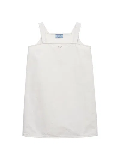 Prada Women's Old Denim Mini-dress In White