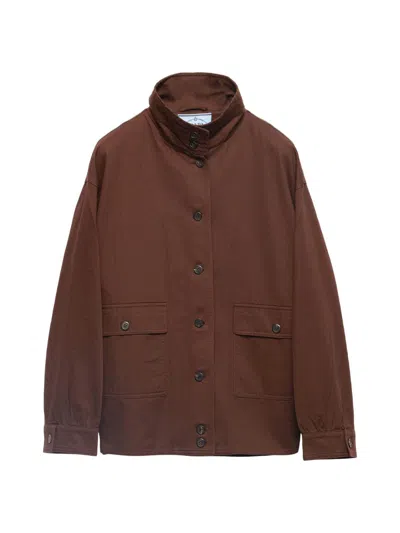 PRADA WOMEN'S OLD GABARDINE COTTON SHIRT JACKET