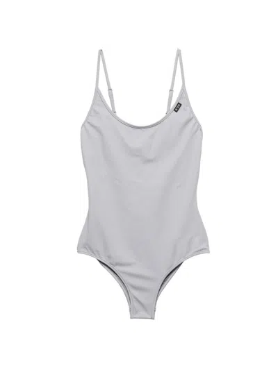 Prada Women's One-piece Jersey Swimsuit In Gray