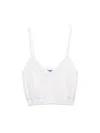 Prada Openwork Cotton Crop Top In White