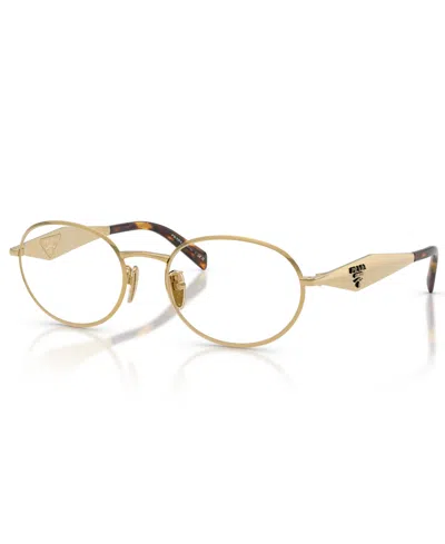 Prada Women's Oval Eyeglasses, Pr D53vd In Gold