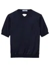 Prada Cut-out Logo Sweater In Multi