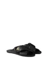 Prada Padded Leather Crisscross Flat Sandals