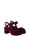 Prada 65mm Buckle-strap Platform Sandals In Burgundy