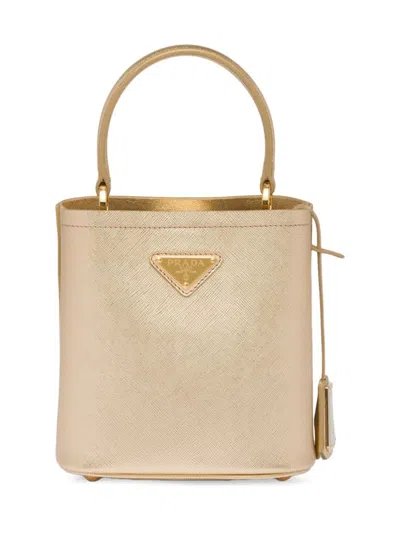 Prada Panier Saffiano Leather Mini-bag In Gold