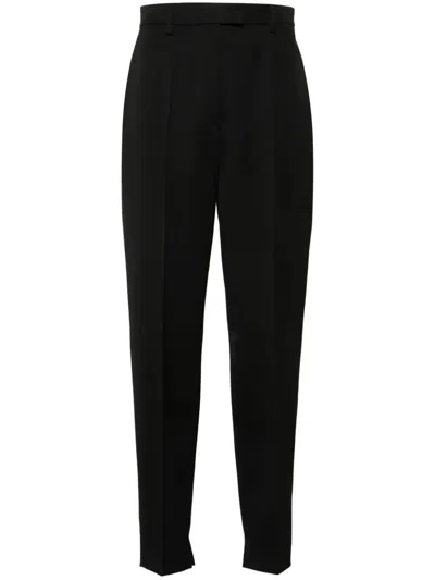 Prada Pressed-crease Tapered-leg Trousers In Black