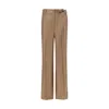Prada Printed Silk High Rise Wide Leg Trousers In Brown