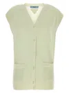 Prada Cashmere Vest With Cap Sleeves And Front Pockets