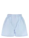 Prada Shorts In Popeline Azzurro Pastello Donna