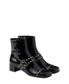Prada Patent Leather Ankle Boots In Black