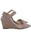 Prada Women's Patent Leather Ankle Strap Wedge Sandal (authentic Pre-loved) In Brown