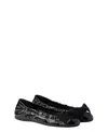 Prada Black Patent Leather Ballet Flats With Bow In Black