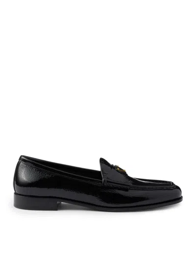 Prada Women Patent Leather Loafers In Black